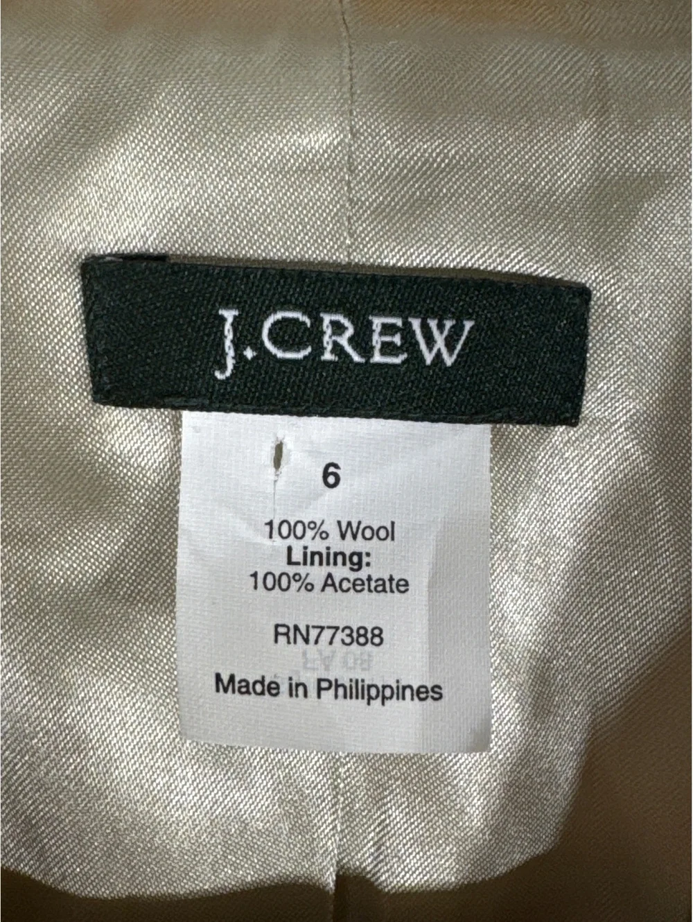 J.Crew Women's Wool Blazer Jacket Size 6 Mustard Yellow